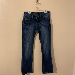 Delia’s Morgan style dark low rise boot leg